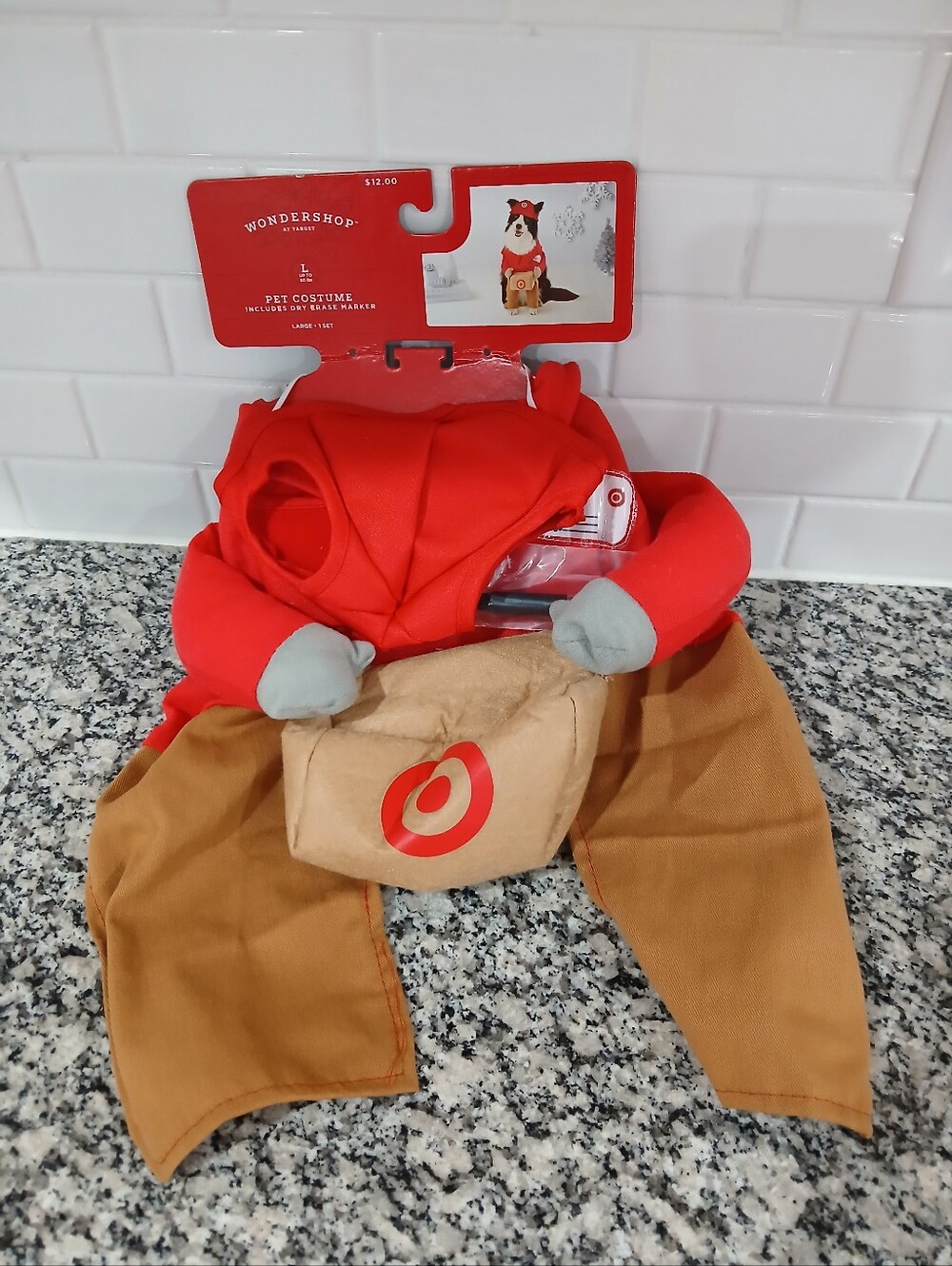 Wondershop Red Delivery Costume with Tan Pouch